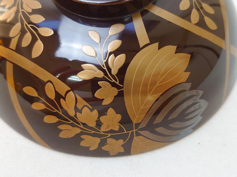 明治骨董 木製漆器椀 蒔絵・螺鈿細工 内朱 輪島塗様 お正月