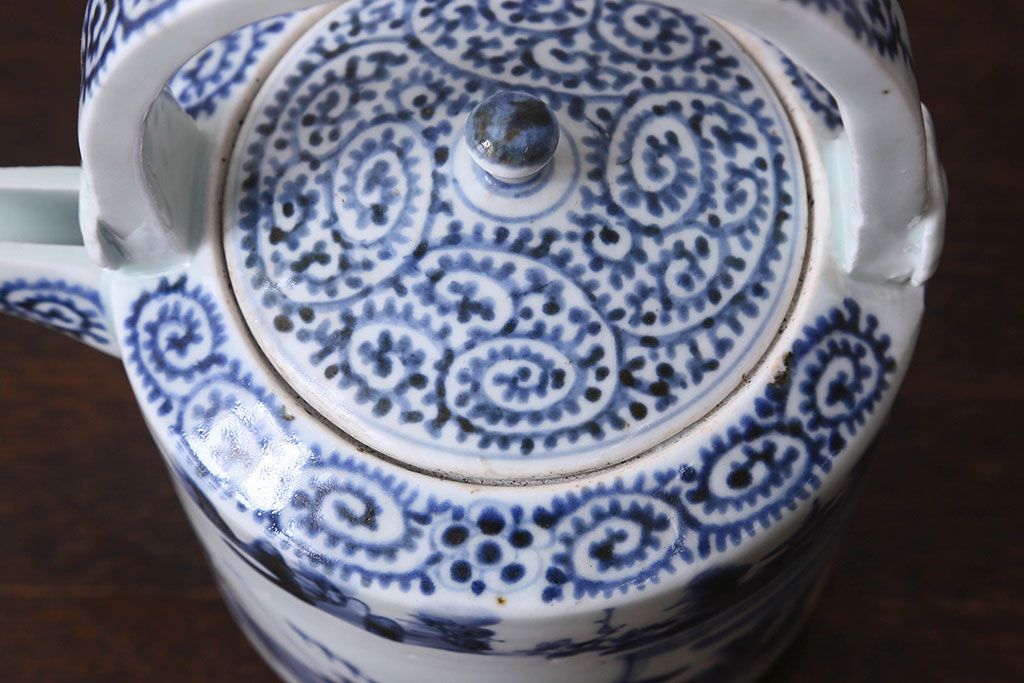 江戸中期 古伊万里 蛸唐草染付銚子(急須、水注) | ラフジュ工房