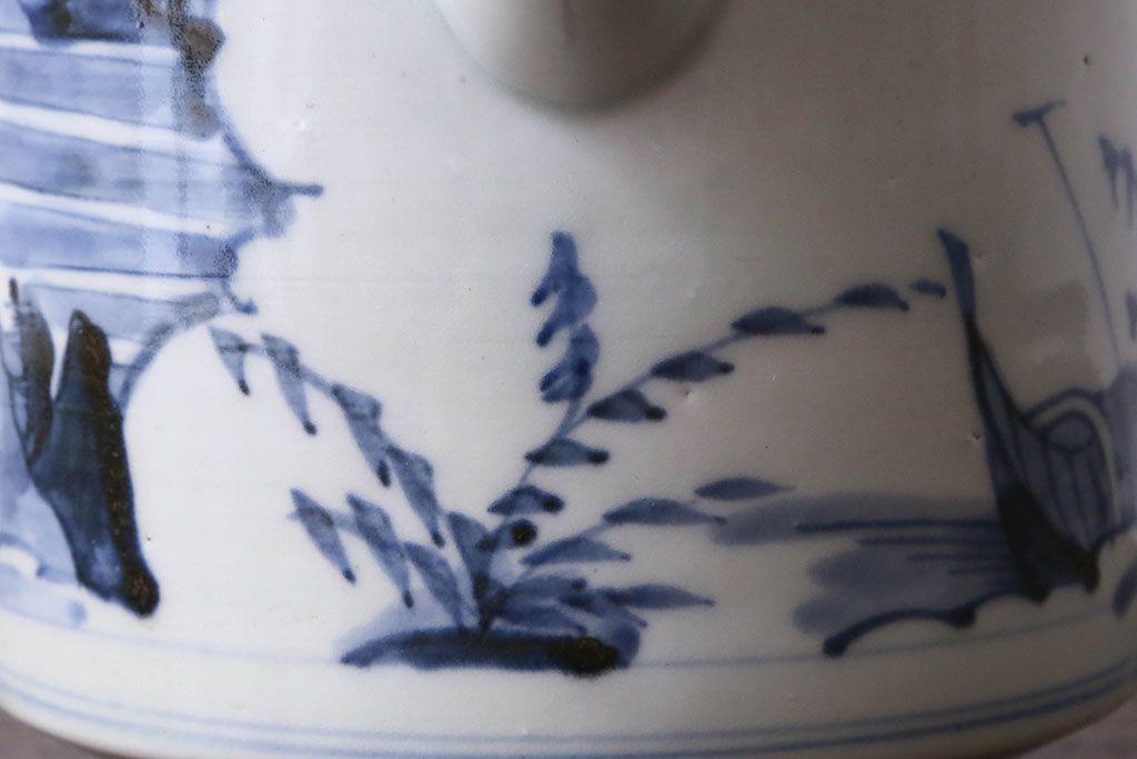 伊万里 福右衛門 古染唐草文 銚子 共箱
