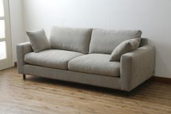 中古　美品　moda en casa(モーダ エン カーサ)　Wooden Stories(ウドゥン ストーリーズ)　sketch(スケッチ)　PONTE sofa(ポンテ ソファ)　優しい色合いのファブリックが魅力的な2.5人掛けソファ(2P、2.5P、3P、2人掛け、2.5人掛け、3人掛け、北欧)(定価約28万円)(R-082177)