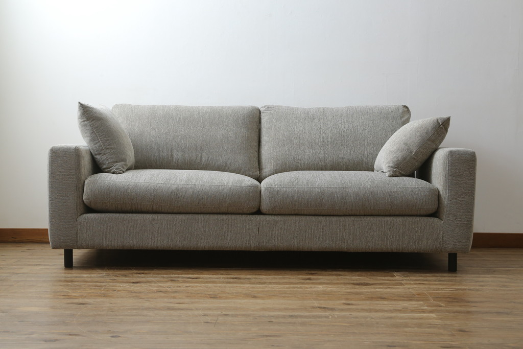 中古　美品　moda en casa(モーダ エン カーサ)　Wooden Stories(ウドゥン ストーリーズ)　sketch(スケッチ)　PONTE sofa(ポンテ ソファ)　優しい色合いのファブリックが魅力的な2.5人掛けソファ(2P、2.5P、3P、2人掛け、2.5人掛け、3人掛け、北欧)(定価約28万円)(R-082177)