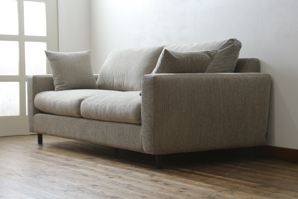 中古　美品　moda en casa(モーダ エン カーサ)　Wooden Stories(ウドゥン ストーリーズ)　sketch(スケッチ)　PONTE sofa(ポンテ ソファ)　優しい色合いのファブリックが魅力的な2.5人掛けソファ(2P、2.5P、3P、2人掛け、2.5人掛け、3人掛け、北欧)(定価約28万円)(R-082177)