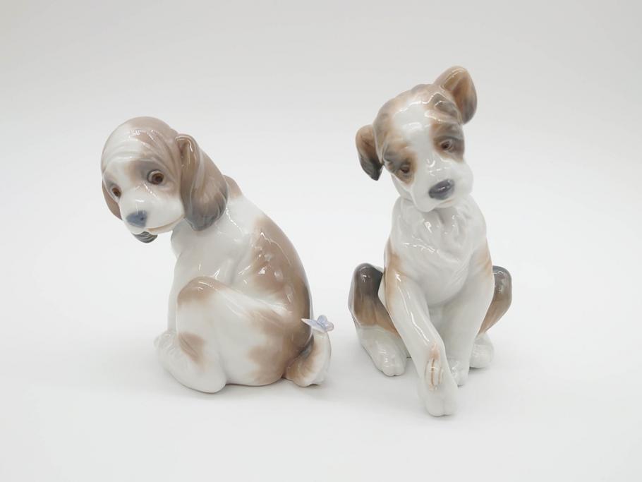 スペイン　リヤドロ　LLADRO　マイフレンド　ニューフレンド　表情豊かで可愛らしいフィギュリン2体(犬、蝶、カタツムリ、陶器人形、置物、オブジェ)(R-069868)