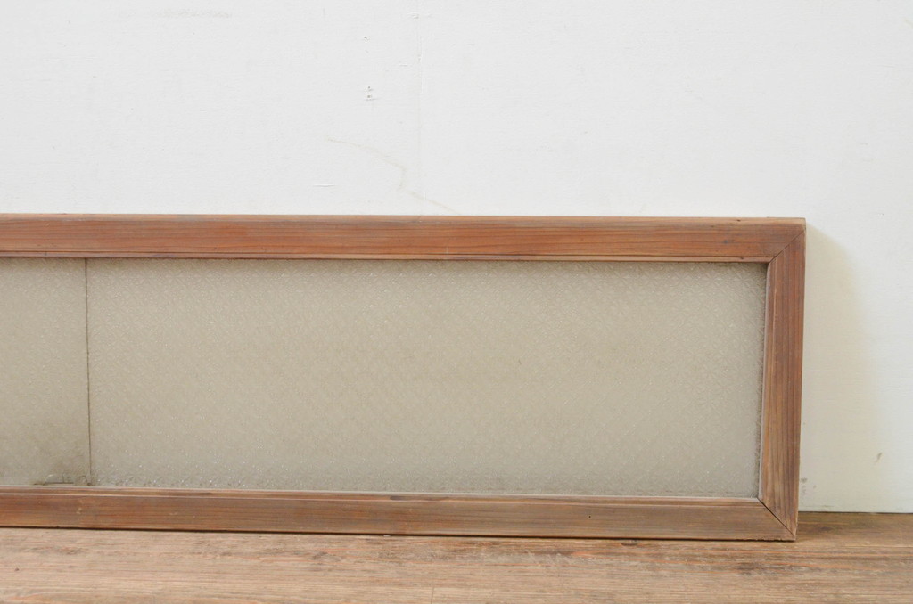アンティーク建具　大正ロマン　希少な型ガラス入りのガラス欄間1枚(明り取り、明かり取り)(R-069570)