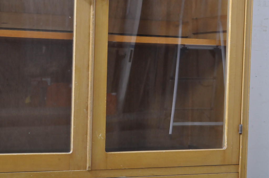 和製ビンテージ　希少!!　天童木工(Tendo)　ブナ材　丸みのあるフォルムとシンプルなデザインが魅力的な本箱(ブックケース、収納棚、キャビネット、飾り棚、ヴィンテージ)(R-068494)