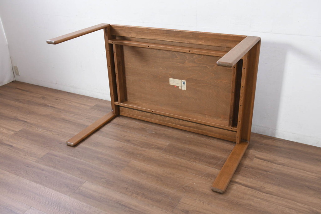 中古　北海道旭川家具 CONDE HOUSE(カンディハウス)　セルジオシリーズ　楢(ナラ)材　シンプルなデザインが取り入れやすいダイニングテーブル(4人掛け、6人掛け、食卓、作業台)(R-082460)