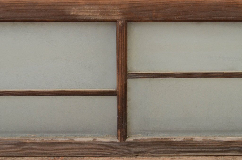 アンティーク建具　和モダンな雰囲気漂うガラス欄間2枚セット(明り取り、明かり取り)(R-069574)