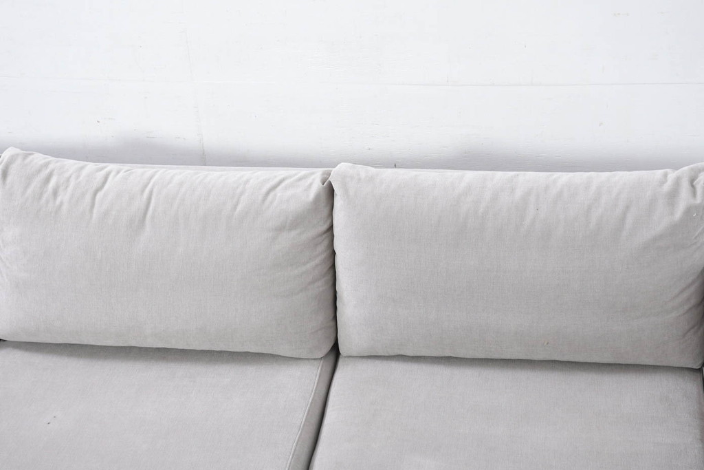 中古　美品　BoConcept(ボーコンセプト)　ゆったりとした座面のシンプルなオットマン付き3人掛けカウチソファ(トリプルソファ、フットスツール、3P、三人掛け)(R-082464)