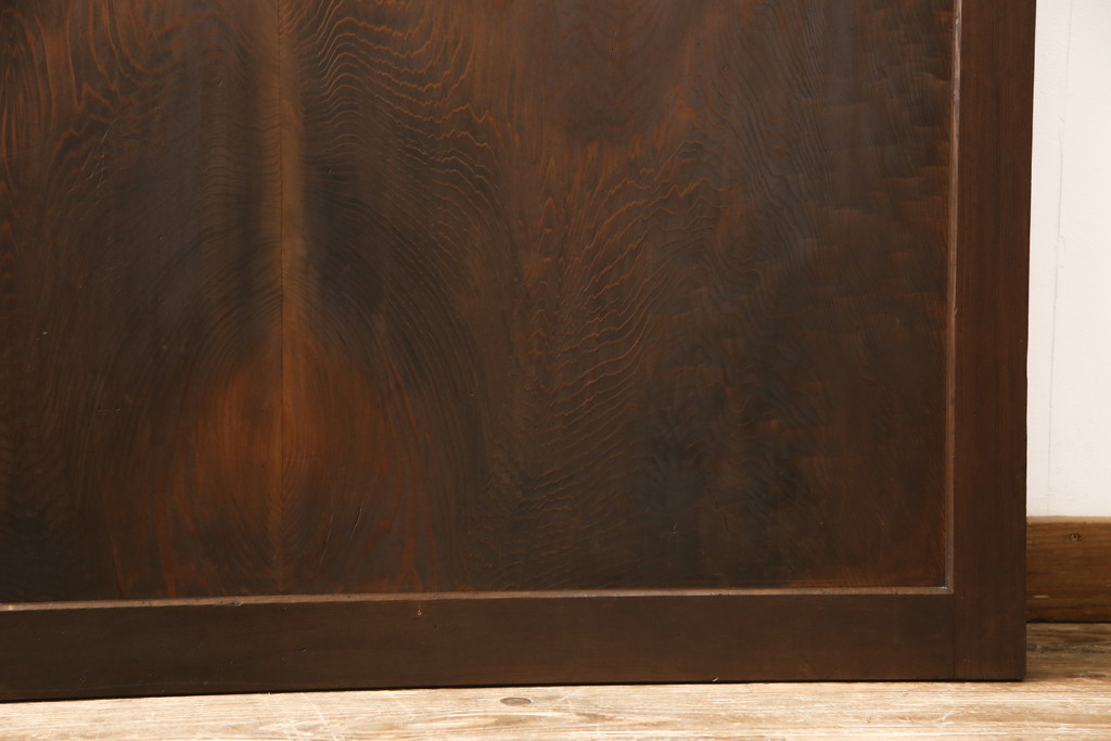 アンティーク建具　組子入り　和モダンスタイルにおすすめな上手物の幅広組子帯戸1枚(ガラス帯戸、引き戸、板戸)(R-058359)