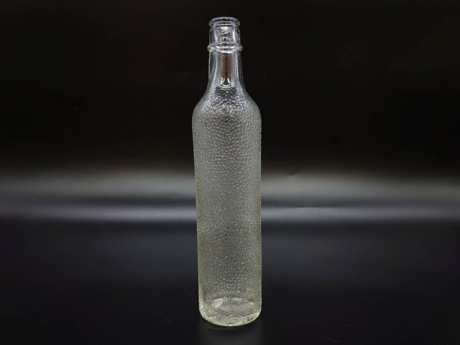 大正～昭和初期　レトロ　エンボス　空間のアクセントになるガラス瓶7点セット(大日本麦酒株式会社、和ガラス、硝子、ビン、ボトル、花瓶、花入、花生、花器、一輪挿し)(R-082932)