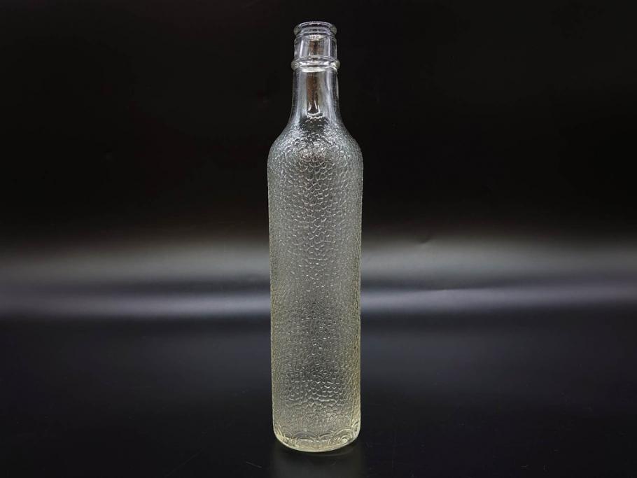 大正～昭和初期　レトロ　エンボス　空間のアクセントになるガラス瓶7点セット(大日本麦酒株式会社、和ガラス、硝子、ビン、ボトル、花瓶、花入、花生、花器、一輪挿し)(R-082932)