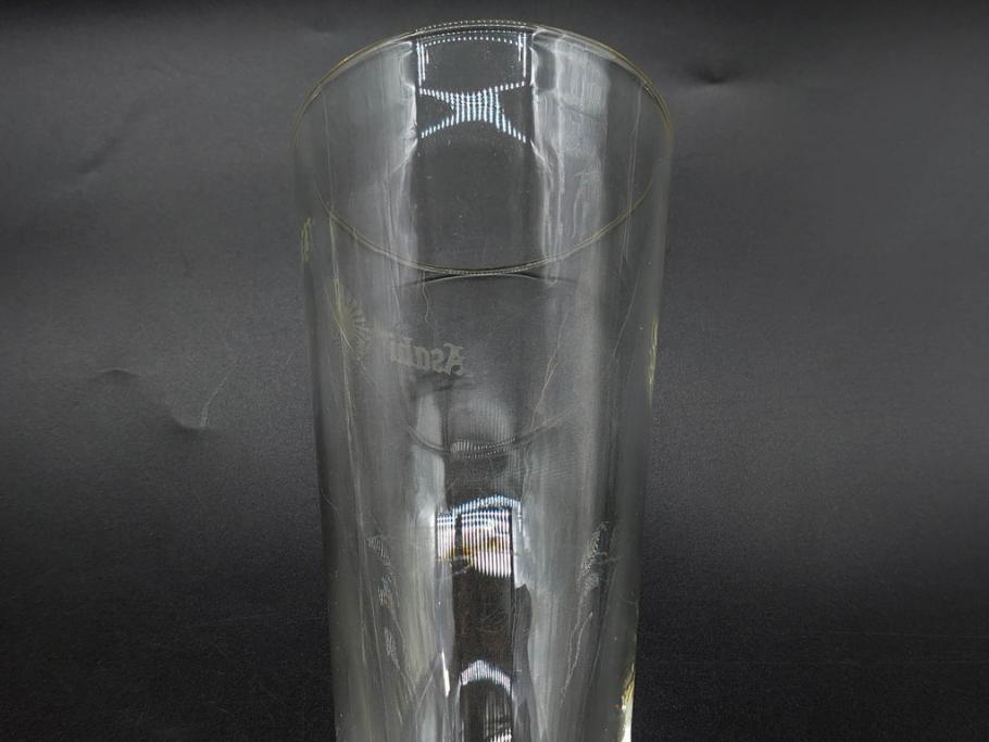 戦前　当時物　アサヒ生ビール　レトロなデザインがおしゃれなグラス4客&ピッチャーセット(ジョッキ、コップ、水差し、ジャグ、ウォーターポット、硝子、ガラス)(R-082933)