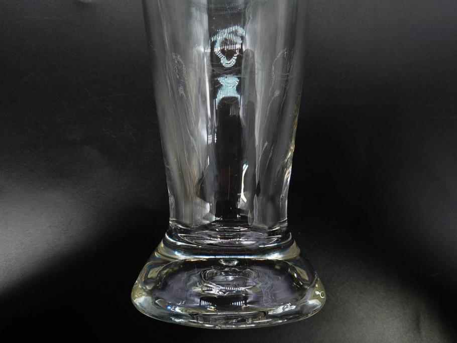 戦前　当時物　アサヒ生ビール　レトロなデザインがおしゃれなグラス4客&ピッチャーセット(ジョッキ、コップ、水差し、ジャグ、ウォーターポット、硝子、ガラス)(R-082933)