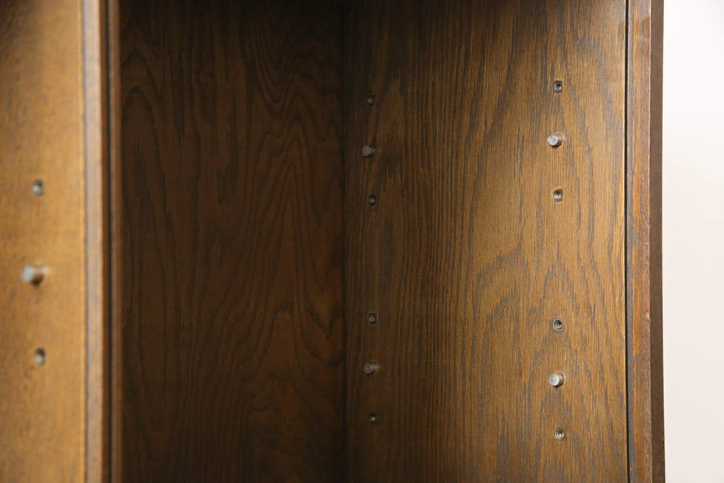 中古　美品　永田良介商店　扉の幾何学模様が目を引くキャビネット(収納棚、戸棚、食器棚、キャビネット)(R-055560)