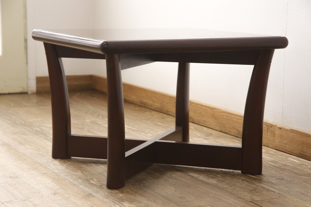 ビンテージ　モリシゲ(MORISHIGE/森繁)　桜材　シックな木肌で高級感ただようセンターテーブル(ローテーブル、リビングテーブル、ヴィンテージ)(R-056765)
