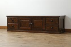 中古　美品!!　松本民芸家具　和・洋どちらのお部屋にも取り入れやすいテレビ台(ローボード、テレビボード、サイドボード、サイドキャビネット、収納棚、戸棚、引き出し、リビングボード)(定価約40万円)(R-066428)