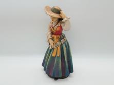 希少　イタリア　ANRI(アンリ)　貴婦人　帽子　女性像　木製　手作業による表情やしぐさの表現が見事な木彫り人形(置物、ウッドドール)(R-062098)