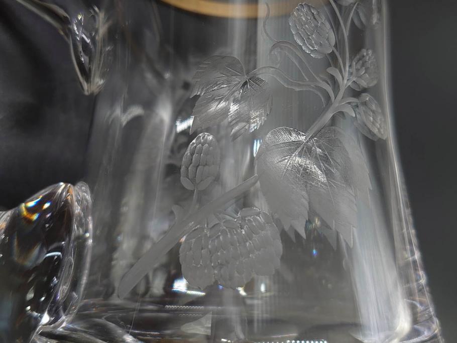 1985年　チェコ　Moser　モーゼル　キリンビアマグコレクション　コレクターズグラス　金彩　ビアジョッキ(KIRIN COLLECTORS GLASS、グラヴィール、ガラス)(R-076725)