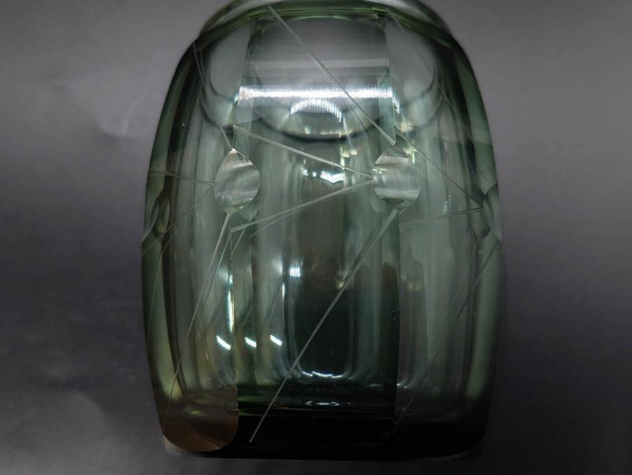 戦前　当時物　ガラス　切子　エナメル　グラス　どこか懐かしさを感じるコップなど5点セット(花、小物入れ、硝子、和ガラス)(R-082934)