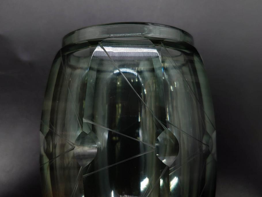 戦前　当時物　ガラス　切子　エナメル　グラス　どこか懐かしさを感じるコップなど5点セット(花、小物入れ、硝子、和ガラス)(R-082934)