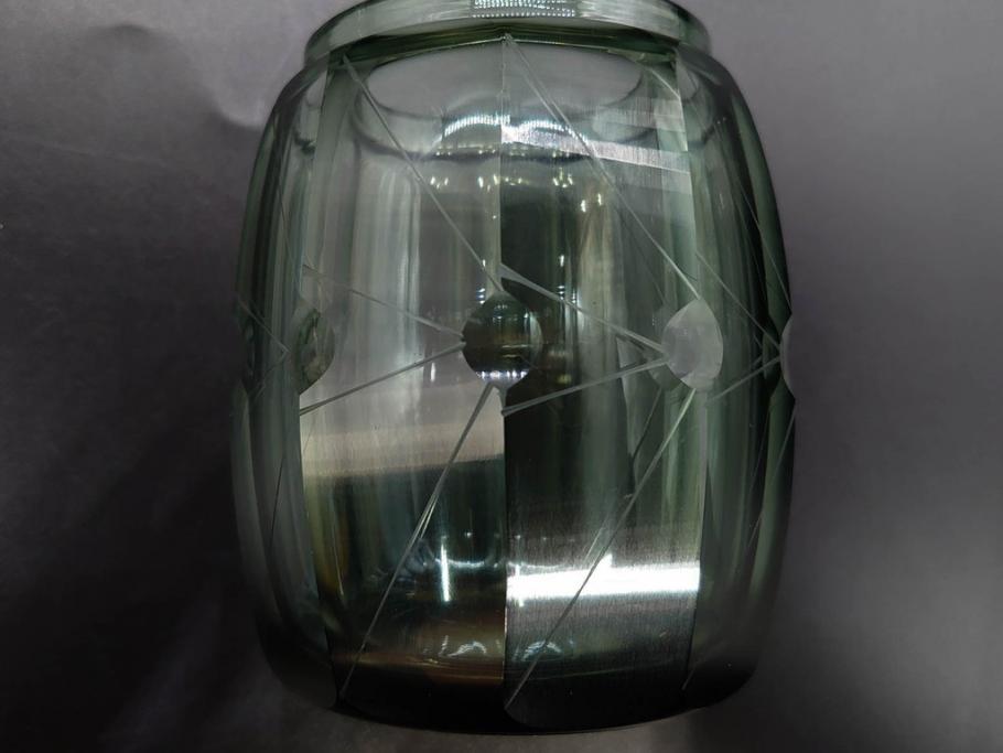 戦前　当時物　ガラス　切子　エナメル　グラス　どこか懐かしさを感じるコップなど5点セット(花、小物入れ、硝子、和ガラス)(R-082934)