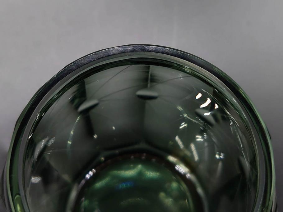 戦前　当時物　ガラス　切子　エナメル　グラス　どこか懐かしさを感じるコップなど5点セット(花、小物入れ、硝子、和ガラス)(R-082934)