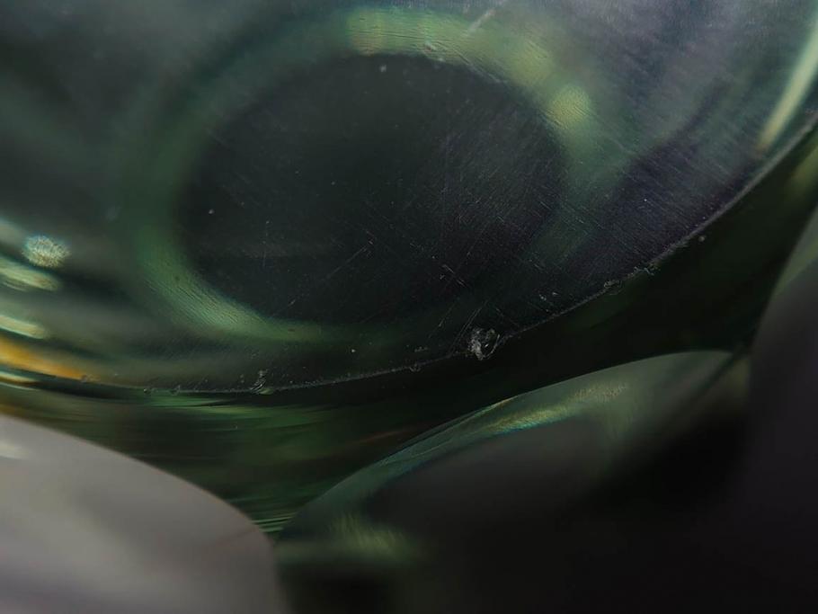 戦前　当時物　ガラス　切子　エナメル　グラス　どこか懐かしさを感じるコップなど5点セット(花、小物入れ、硝子、和ガラス)(R-082934)