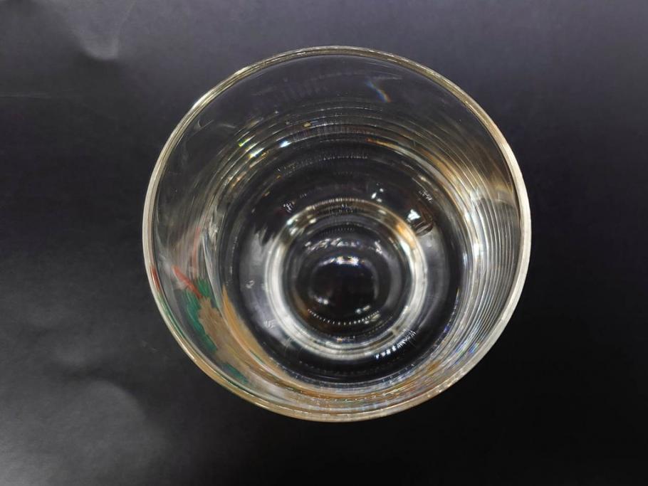 戦前　当時物　ガラス　切子　エナメル　グラス　どこか懐かしさを感じるコップなど5点セット(花、小物入れ、硝子、和ガラス)(R-082934)