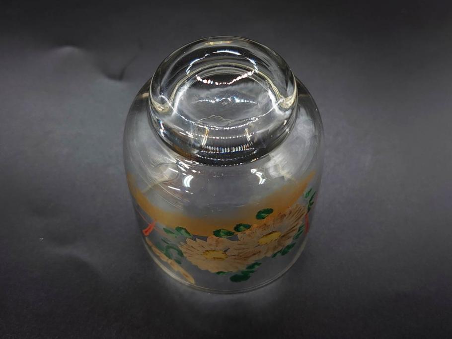 戦前　当時物　ガラス　切子　エナメル　グラス　どこか懐かしさを感じるコップなど5点セット(花、小物入れ、硝子、和ガラス)(R-082934)