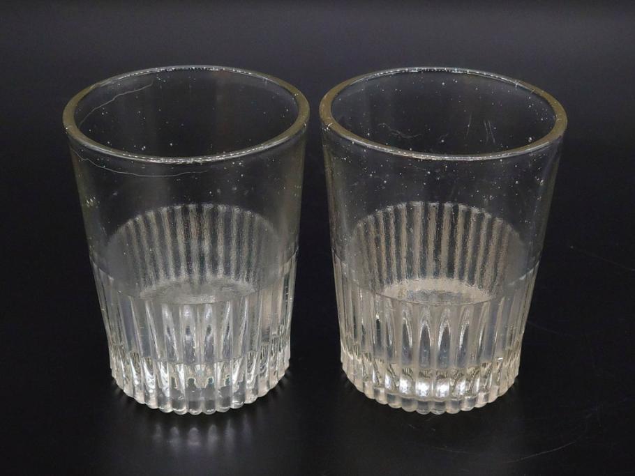 戦前　当時物　ガラス　切子　エナメル　グラス　どこか懐かしさを感じるコップなど5点セット(花、小物入れ、硝子、和ガラス)(R-082934)