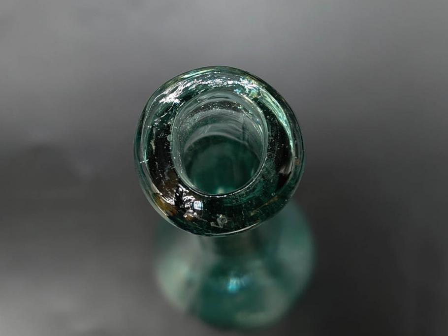 戦前　当時物　ウランガラス　フマキラー　レトロな佇まいのガラス瓶など6点セット(ビン、一輪挿し、花瓶、花入、花生、花器、硝子、和ガラス)(R-082935)