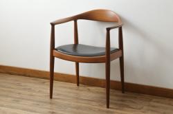 デンマークビンテージ　Johannes Hansen(ヨハネス・ハンセン)　Hans J Wegner(ハンス・J・ウェグナー)デザイン　THE CHAIR(ザ・チェア)　JH503　洗練された佇まいと曲線が美しいチェア(アームチェア、ダイニングチェア、椅子、イス、北欧、ヴィンテージ)(R-070750)