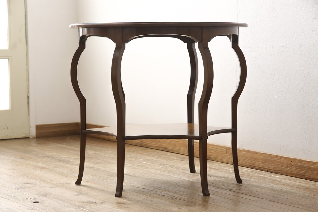 アンティーク家具　マホガニー材　上手物のオケージョナルテーブル(サイドテーブル、コーヒーテーブル、ラウンドテーブル)(R-049368)