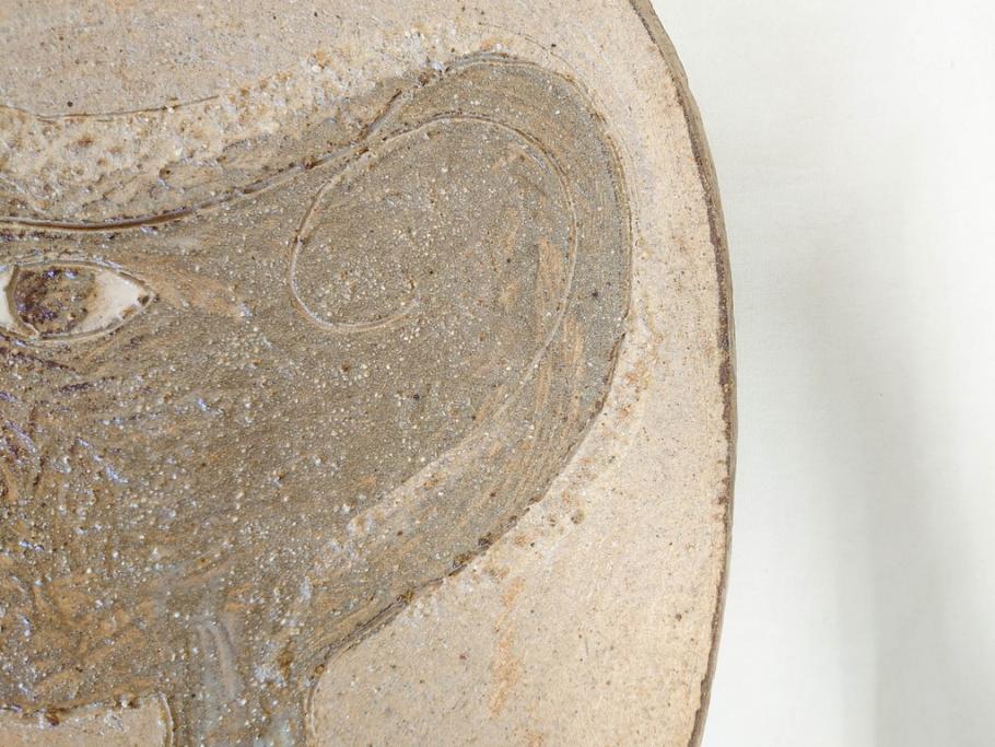 人間国宝　田村耕一　約28cm　9寸　個性的なデザインが存在感を放つ角皿(大皿、和皿、和食器、共箱付き、九寸)(R-076731)