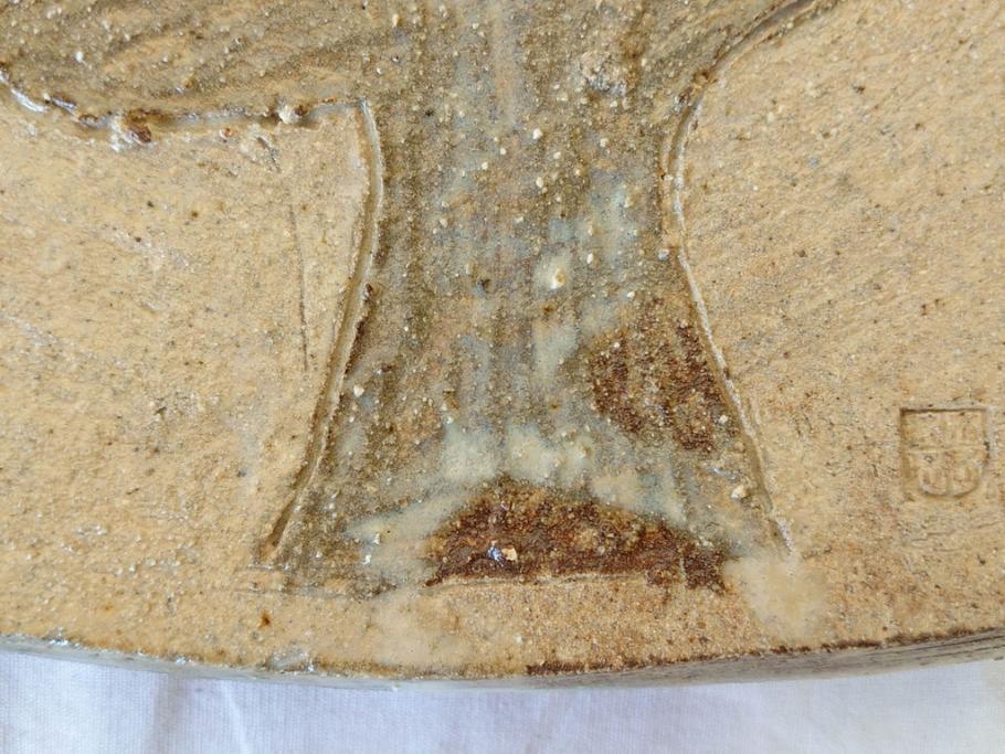 人間国宝　田村耕一　約28cm　9寸　個性的なデザインが存在感を放つ角皿(大皿、和皿、和食器、共箱付き、九寸)(R-076731)