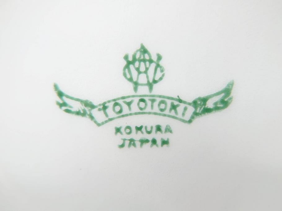 戦前・昭和初期　オールド　東洋陶器　TOYOTOKI KOKURA JAPAN　おしゃれな色合いが華やかな空間を演出してくれるティーセット(東陶、トートー、ティーポット、ティーカップ、ソーサー、クリーマー、ミルクジャー、シュガーポット、箱付き)(R-069952)