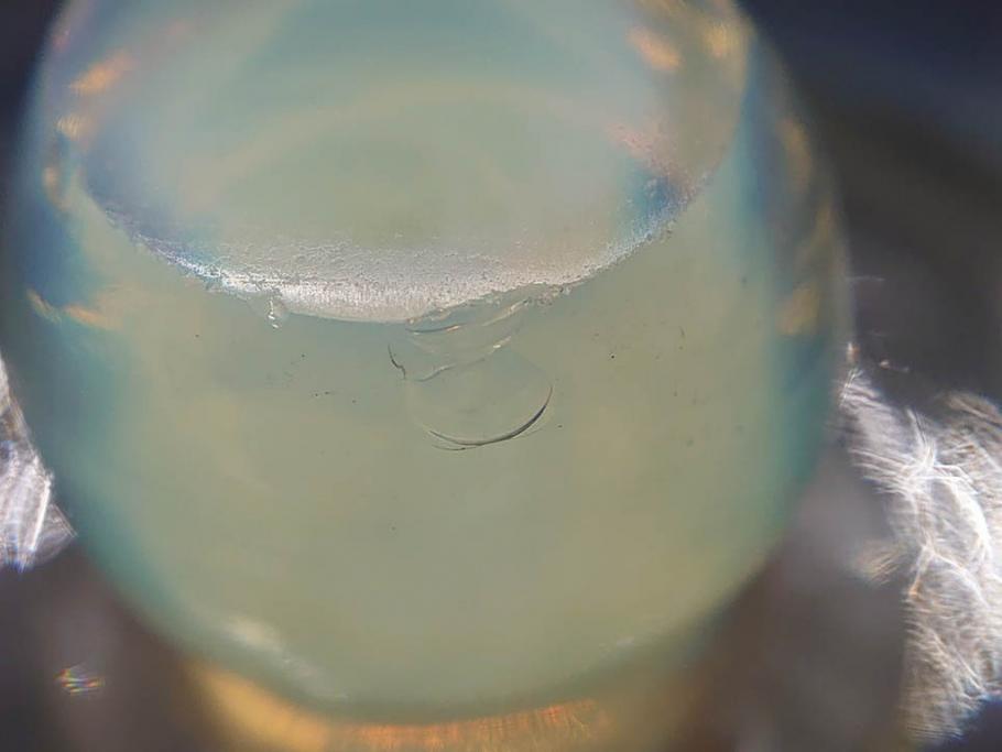 戦前　当時物　乳白ぼかし　柔らかい色合いに惹かれるキャンディポット(菓子器、キャニスター、蓋物、ボンボニエール、小物入れ、硝子、ガラス)(R-082970)