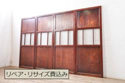 アンティーク建具　大正昭和初期　レトロな雰囲気が魅力のドア(ガラス扉、建具)(R-045076)