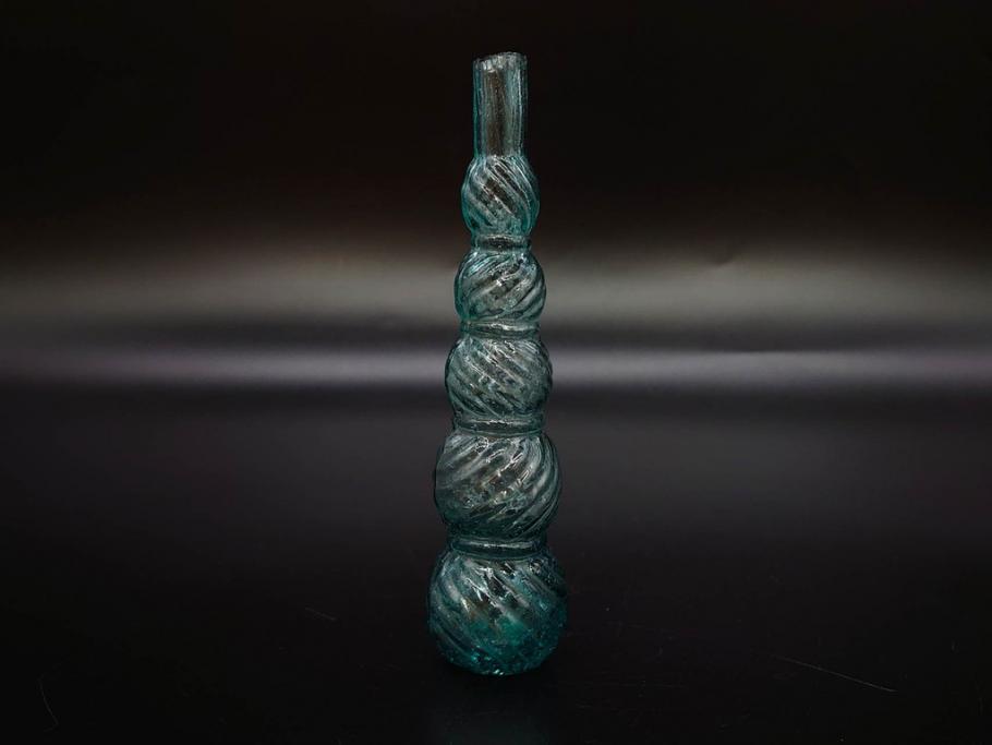 大正～昭和初期　ニッキ水瓶　時代を重ねた味わいあるガラス瓶7点セット(ラムネ瓶、硝子、ビン、花器、花生、花入、フラワーベース、一輪挿し)(R-082972)