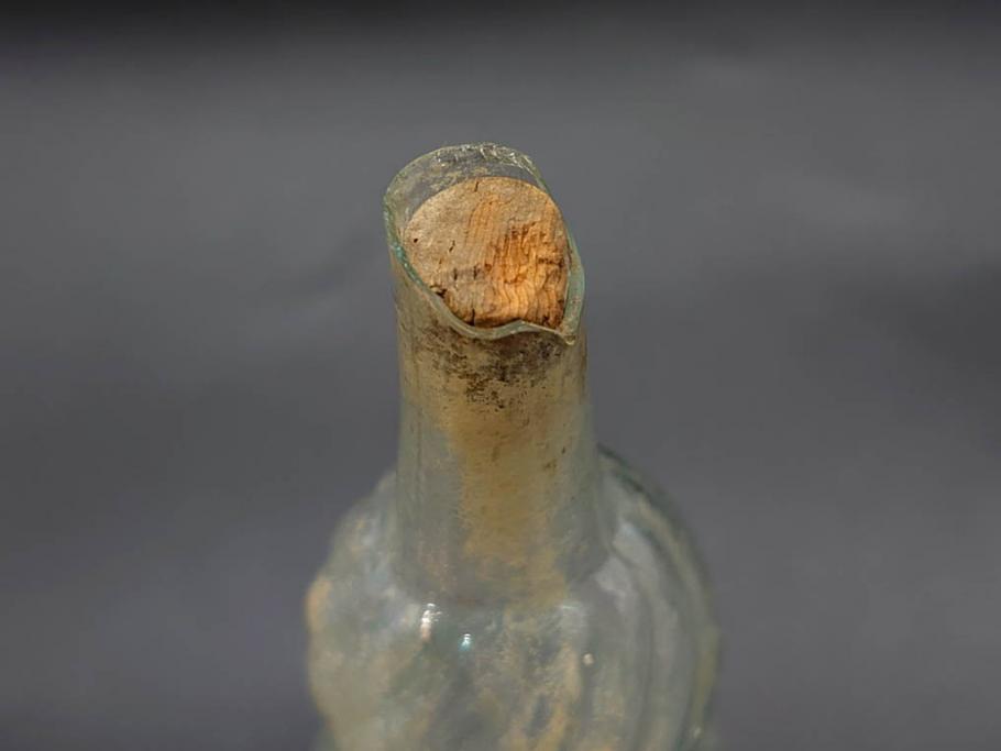 大正～昭和初期　ニッキ水瓶　時代を重ねた味わいあるガラス瓶7点セット(ラムネ瓶、硝子、ビン、花器、花生、花入、フラワーベース、一輪挿し)(R-082972)