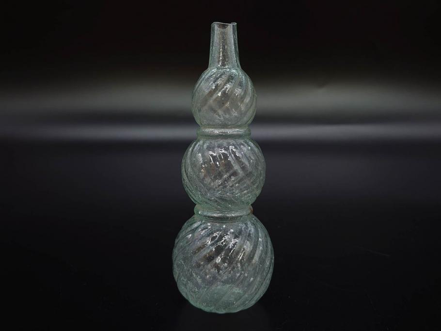 大正～昭和初期　ニッキ水瓶　時代を重ねた味わいあるガラス瓶7点セット(ラムネ瓶、硝子、ビン、花器、花生、花入、フラワーベース、一輪挿し)(R-082972)