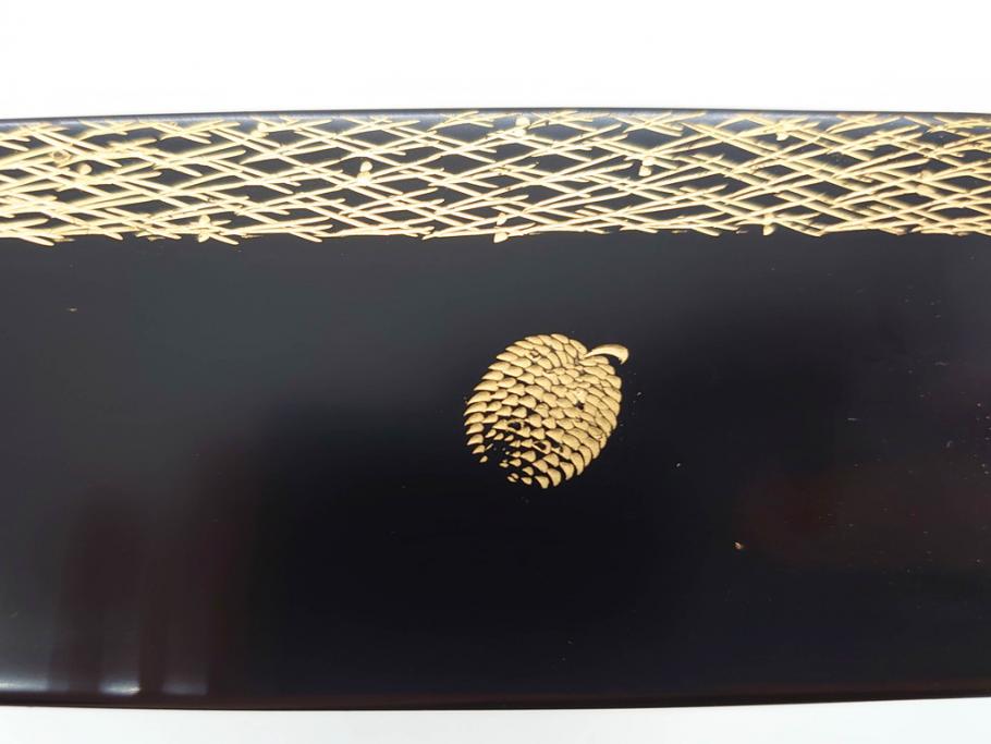漆光堂 輪島塗 沈金 蒔絵 松に鶴 上品で縁起の良い柄の手提げ