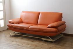 中古　美品　NICOLETTI HOME(ニコレッティ・ホーム)　Success(サクセス)　インテリアのアクセントになる本革張り3人掛けソファ(2.5人掛けソファ、2人掛けソファ、2P、2.5P、3P)(定価約65万円)(R-083009)