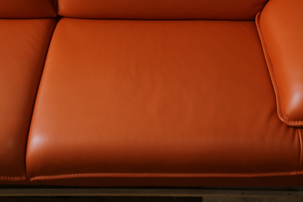 中古　美品　NICOLETTI HOME(ニコレッティ・ホーム)　Success(サクセス)　インテリアのアクセントになる本革張り3人掛けソファ(2.5人掛けソファ、2人掛けソファ、2P、2.5P、3P)(定価約65万円)(R-083009)