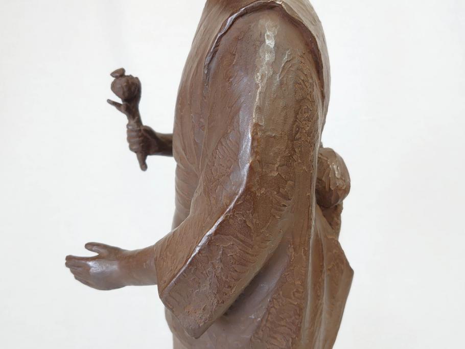 佐藤助雄作　ふる里　どこか懐かしさを感じるブロンズ像(冊子付き、共箱付き、銅像、置物、オブジェ)(R-069957)