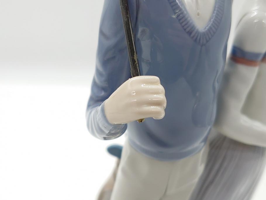 スペイン　リヤドロ　LLADRO　ゴルフのカップル　躍動感溢れる造りが素敵なフィギュリン(箱なし、陶器人形、置物、オブジェ)(R-061660)