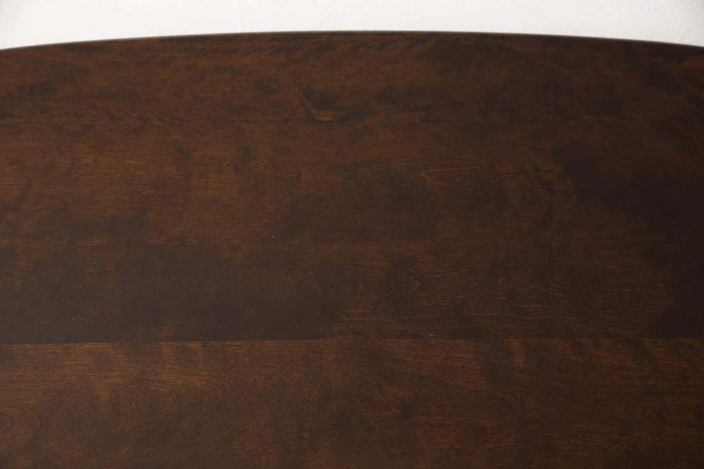 中古　北海道民芸家具　希少な絶版品!　#475　深みのある色合いが美しいダイニングテーブル(食卓、オーバルテーブル、楕円、4人掛け、6人掛け)(R-069077)