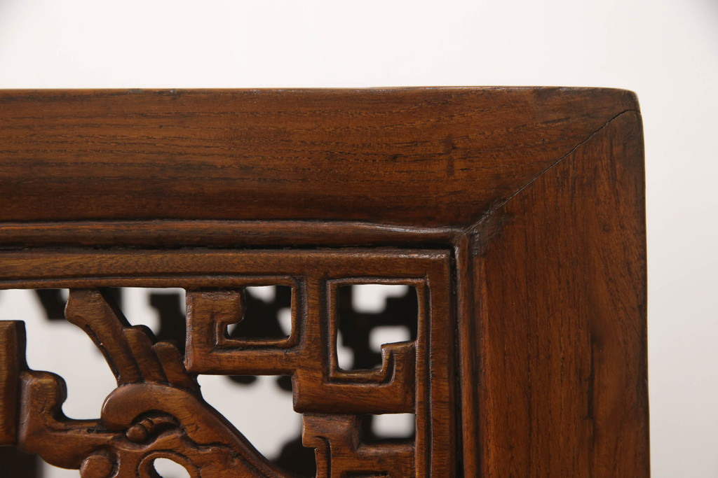 アジアンビンテージ　美しい彫刻デザインが魅力の李朝コンソールテーブル(サイドテーブル、飾り台、ディスプレイ台、ヴィンテージ)(R-067444)