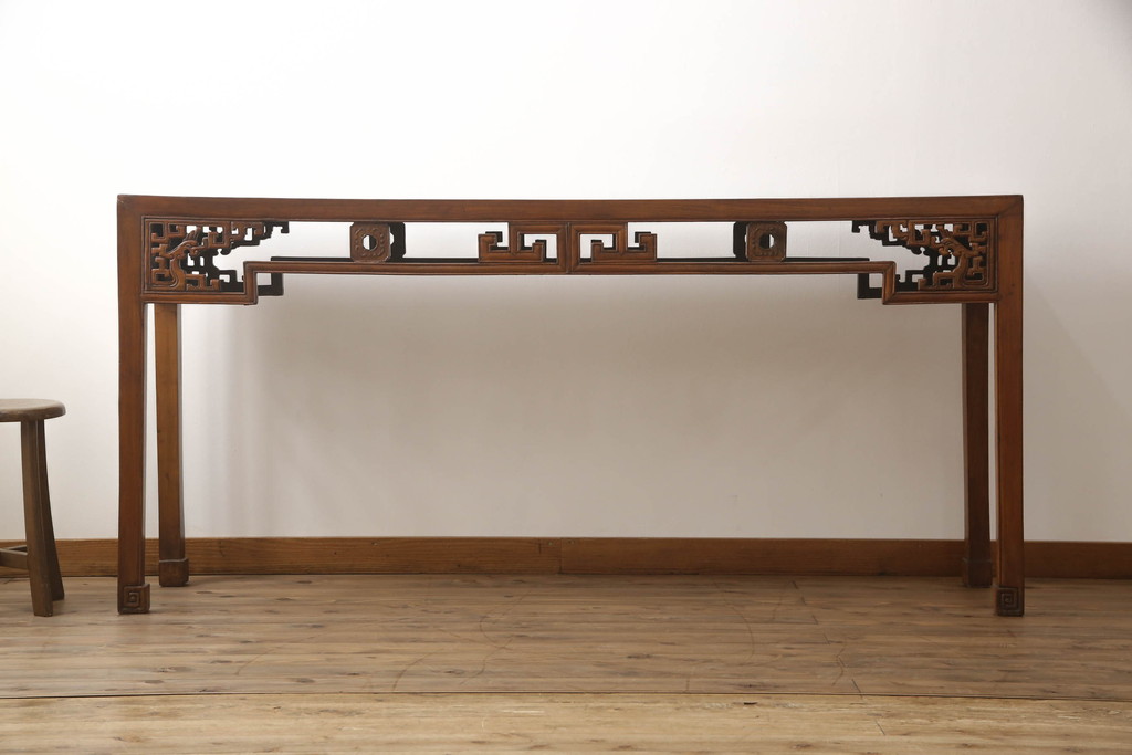 花台 台 サイドテーブル 丸テーブル アジアン インテリア 彫刻