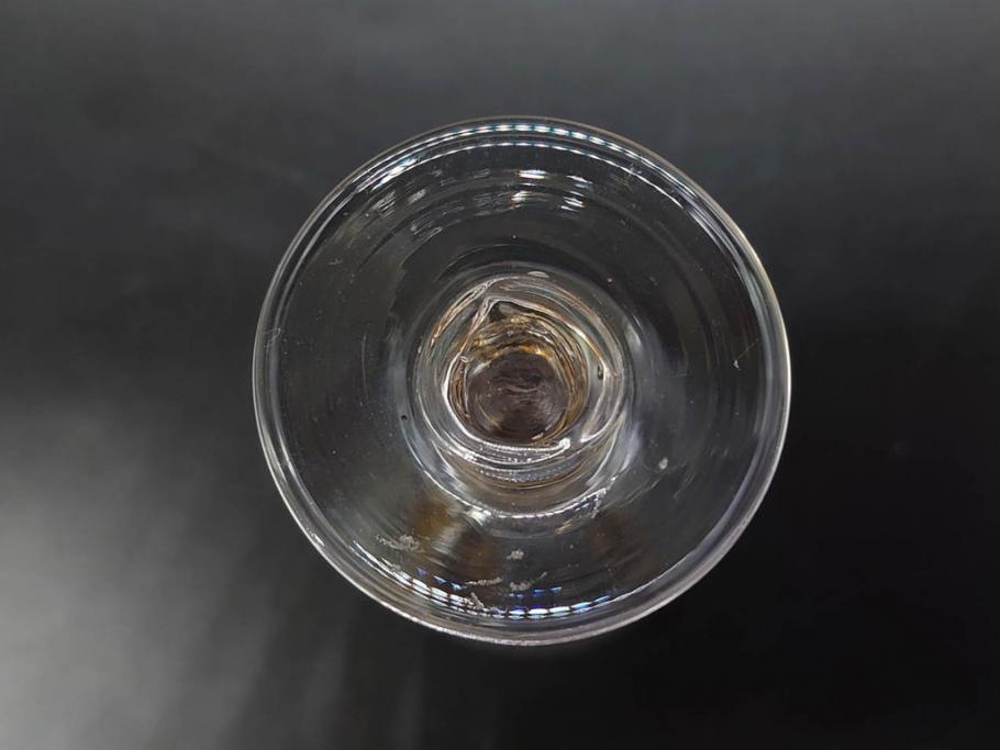 昭和初期～中期　切子　様々なデザインが楽しめるグラス9点セット(カクテル、ワイン、リキュール、バラ、薔薇、花、葡萄、ぶどう、和ガラス、硝子、酒器、酒杯)(R-082973)